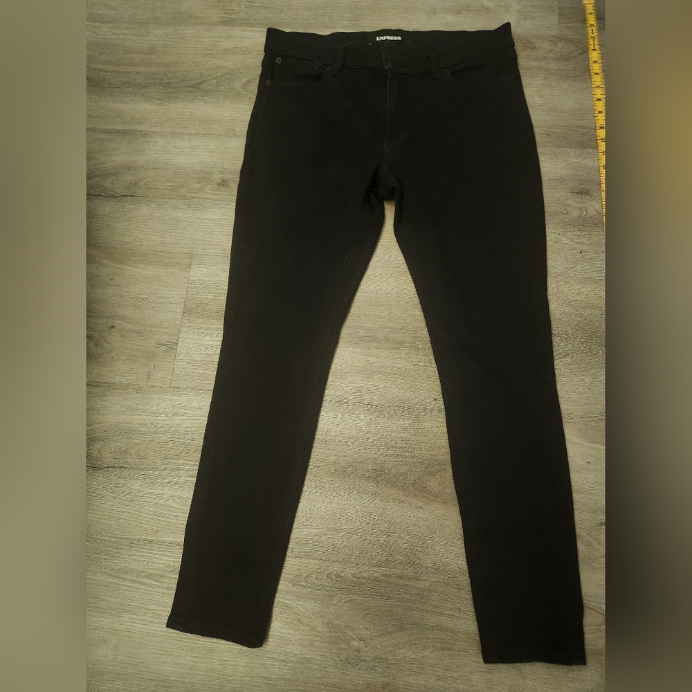 Express Black Stretch Legging Mid Rise Jeans 12R